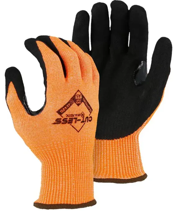 Cut-Less Korplex Glove with Sandy Nitrile Palm, 13g, ANSI A5-MJ33-4476: click to enlarge