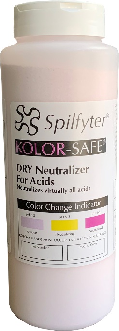 Spilfyter Kolor-Safe® Neutralizer Powder Shaker Bottle for Acids: click to enlarge