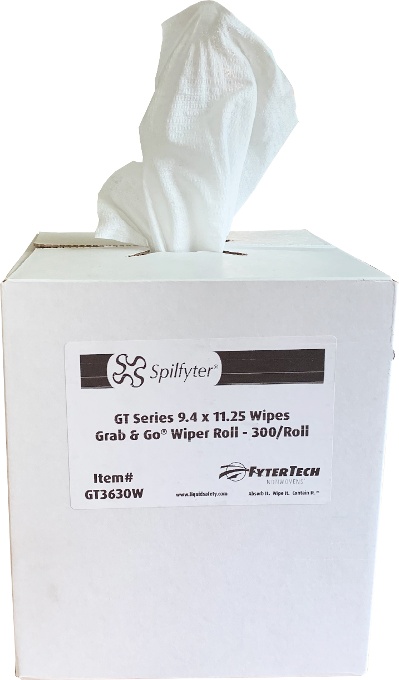 Spilfyter 9.4"x11.25" GT Series White Grab & Go Wiper Roll: click to enlarge