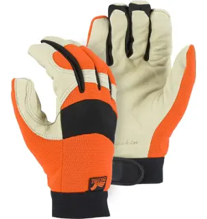 Winter Lined A-Grade Pigskin Mechanics Glove Orange - 2152THV