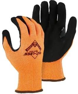 Cut-Less Korplex Glove with Sandy Nitrile Palm, 13g, ANSI A5-MJ33-4476