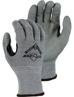 Cut-Less Korplex Glove with Polyurethane Palm, 13g, ANSI A7-MJ33-7705